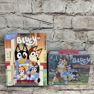 Bluey My Busy Books with Figures and Playmat and Bluey Tin Lunchbox /Puzzle